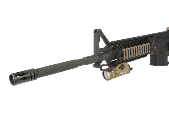 Streamlight TLR tactical light attached to an AR-15 rifle